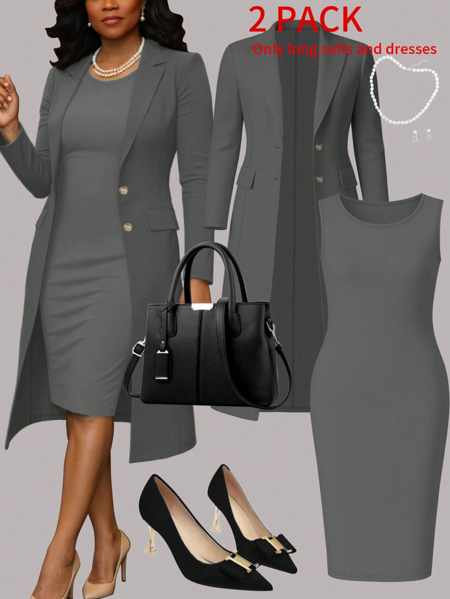 Long Sleeve Suit & Sleeveless Set