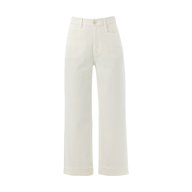 Tencel Hemp Straight Leg Cropped Pants