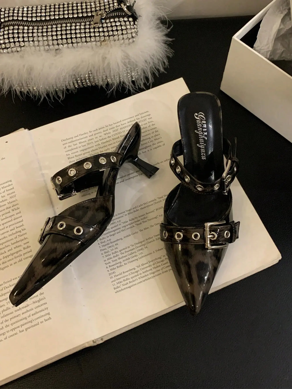 Step Out in Style: 2025 New Arrival Leopard Print Pointed Toe Mule Slides for Women with Chic Double Buckle High Heels – Perfect for Spring/Summer!