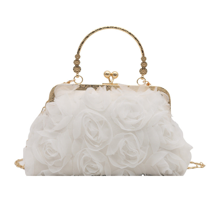 Chiffon Floral Decorative Handbag