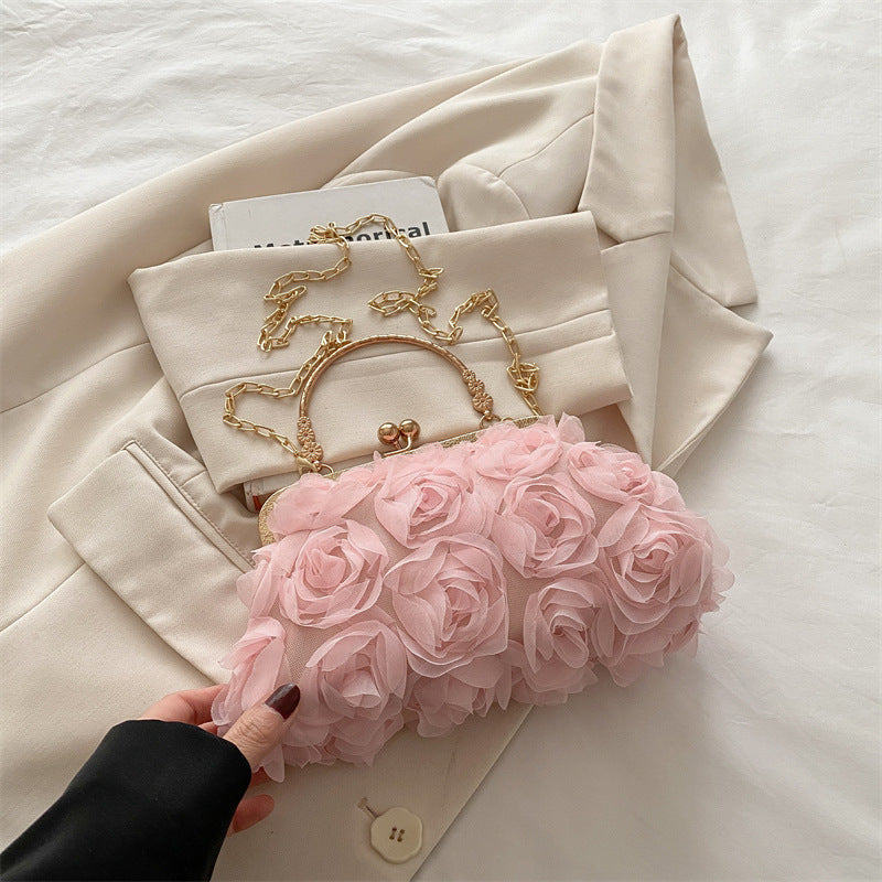 Chiffon Floral Decorative Handbag