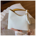 Textured Crocodile Pattern Bucket Bag