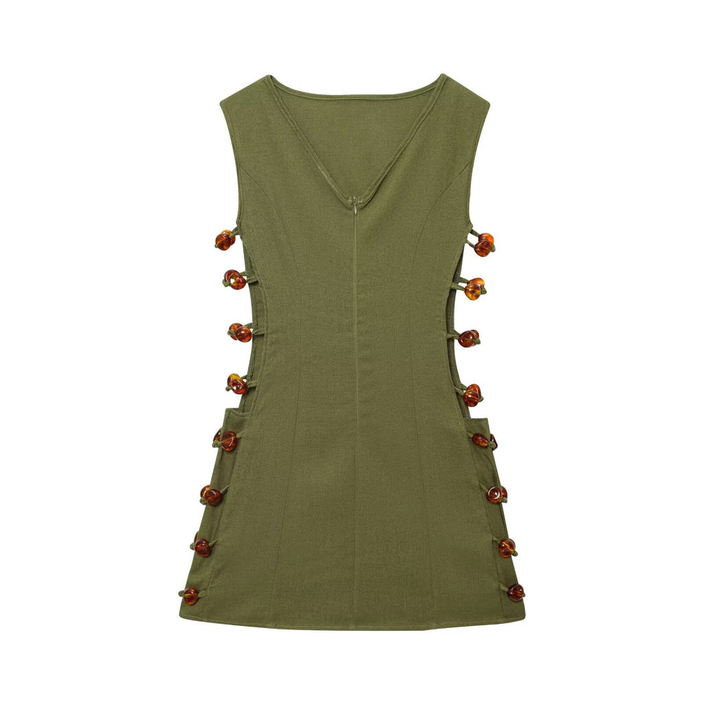 Hollow Out Cotton Linen Dress
