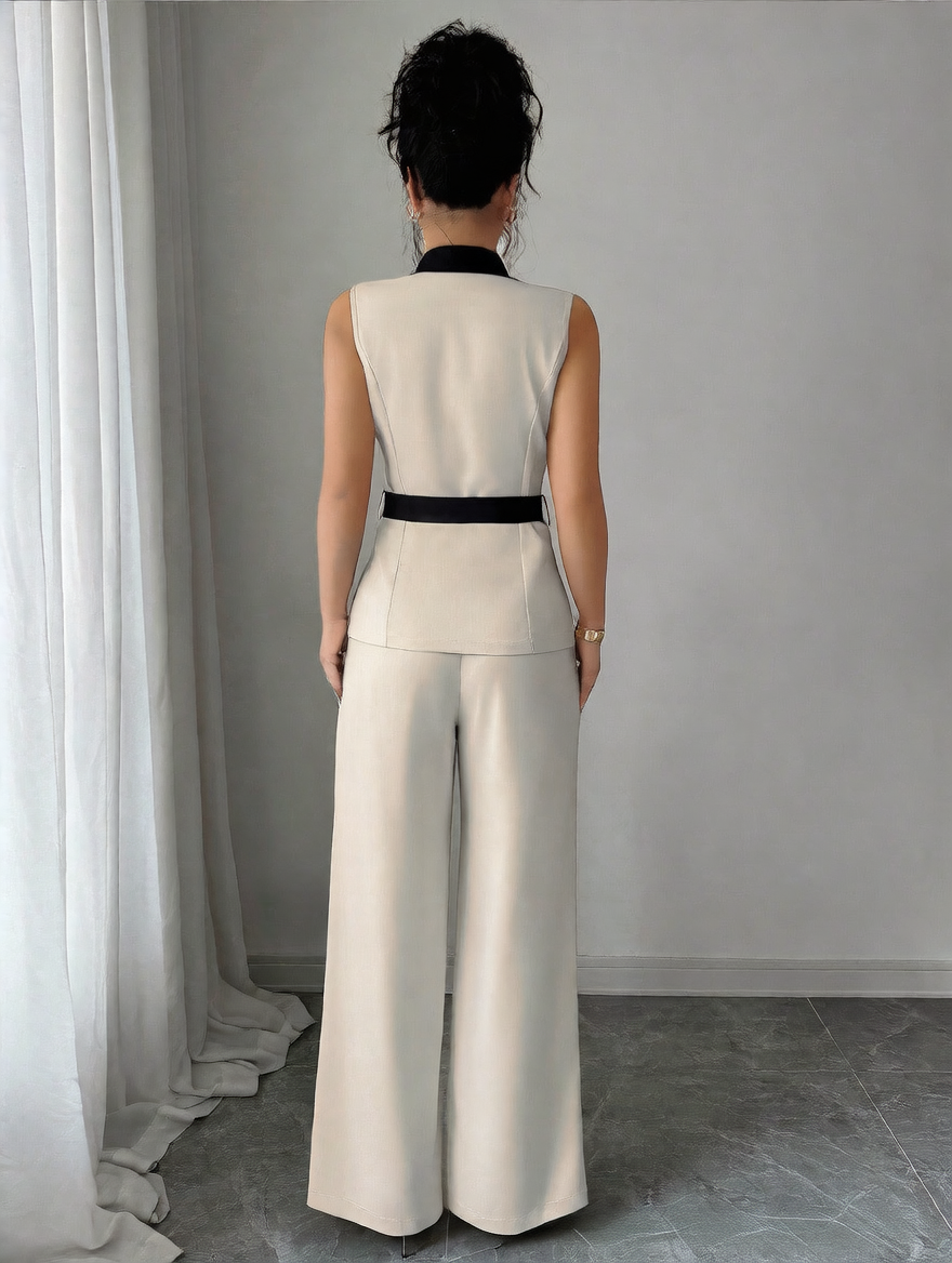 Sleeveless Vest & Trouser Two-Piece Set