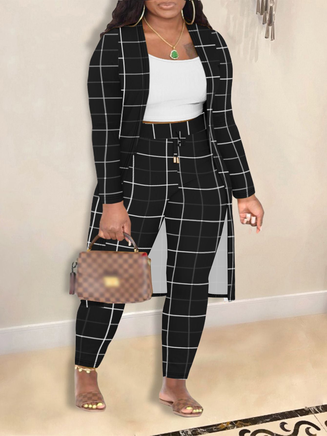 Printed Coat & Trousers Set