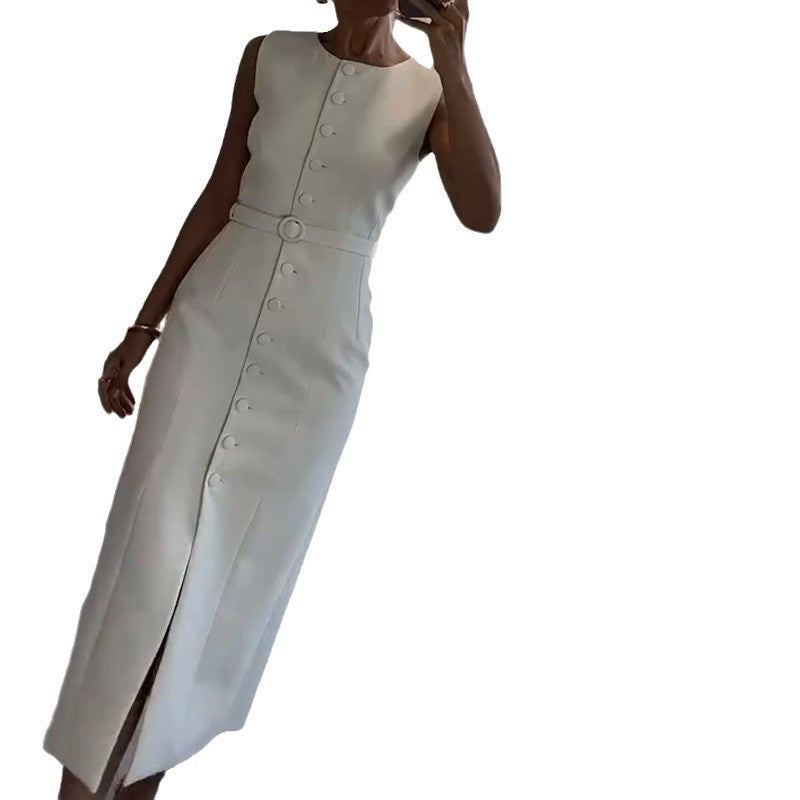 Elegant Belted A-Line Dress
