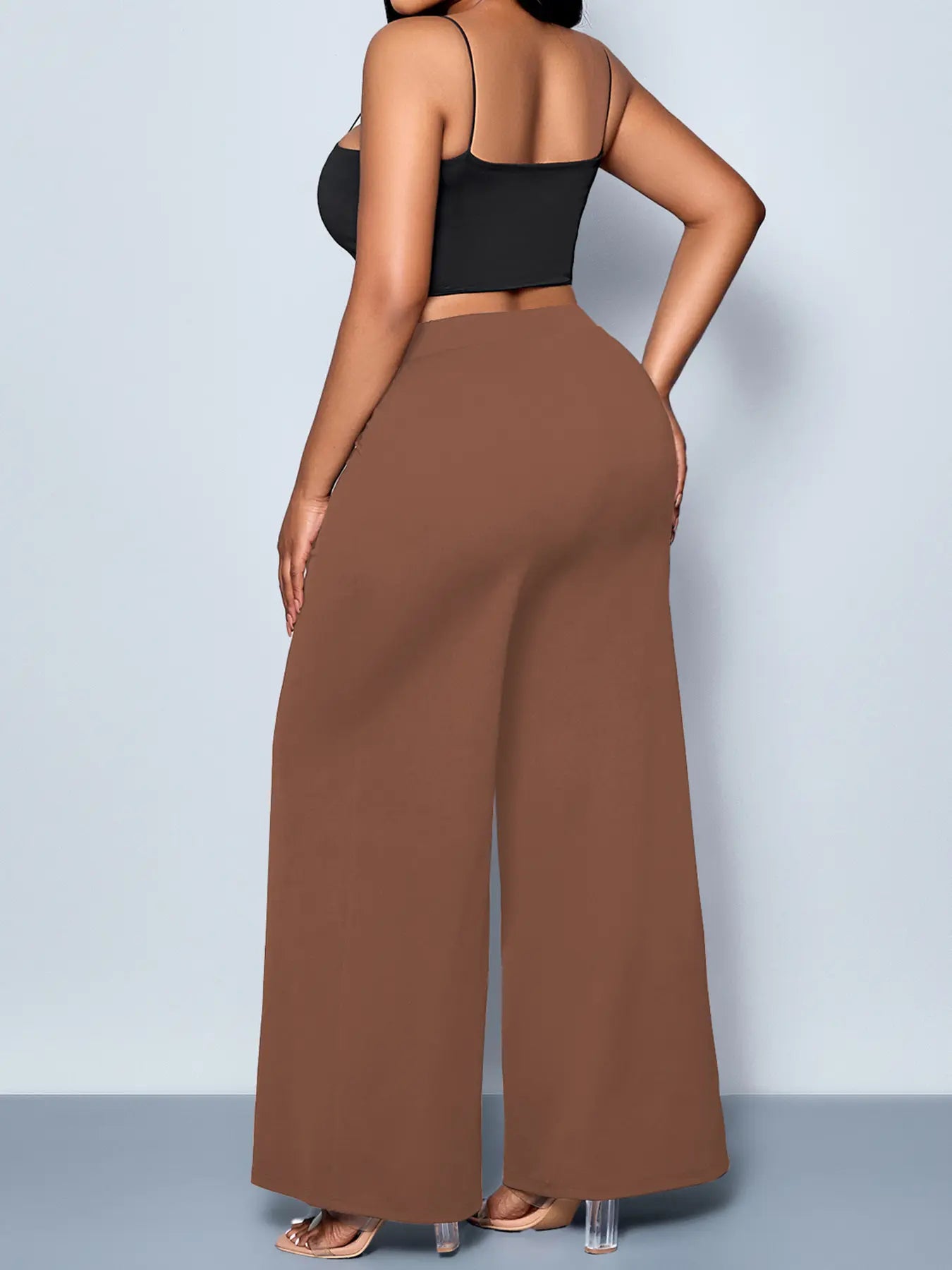 Elevate Your Wardrobe with Women's Plus Size Casual Wide Leg Pants - Comfortable Fitted Knit for All Seasons