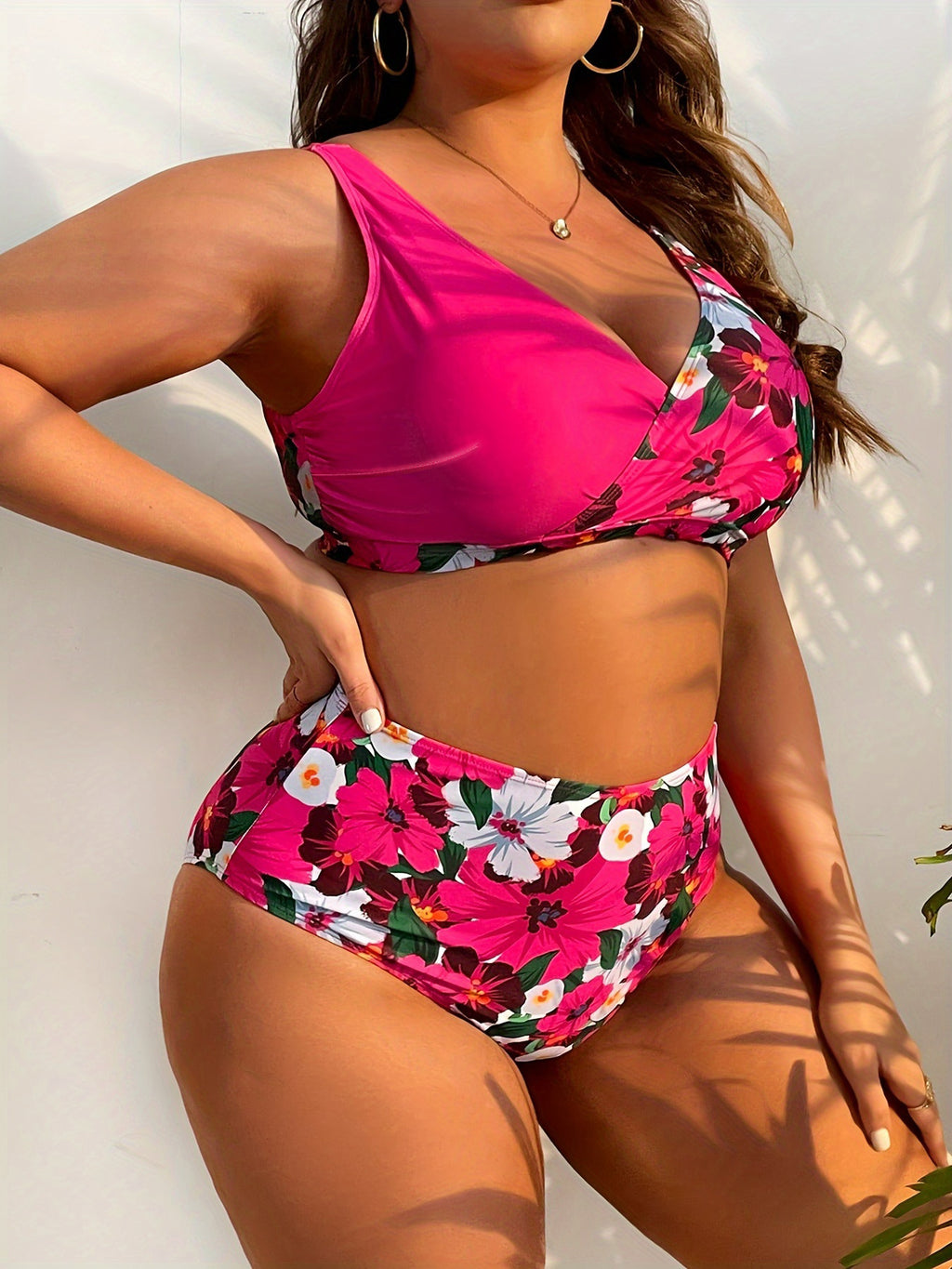 Floral Print Plus Size Swimsuit