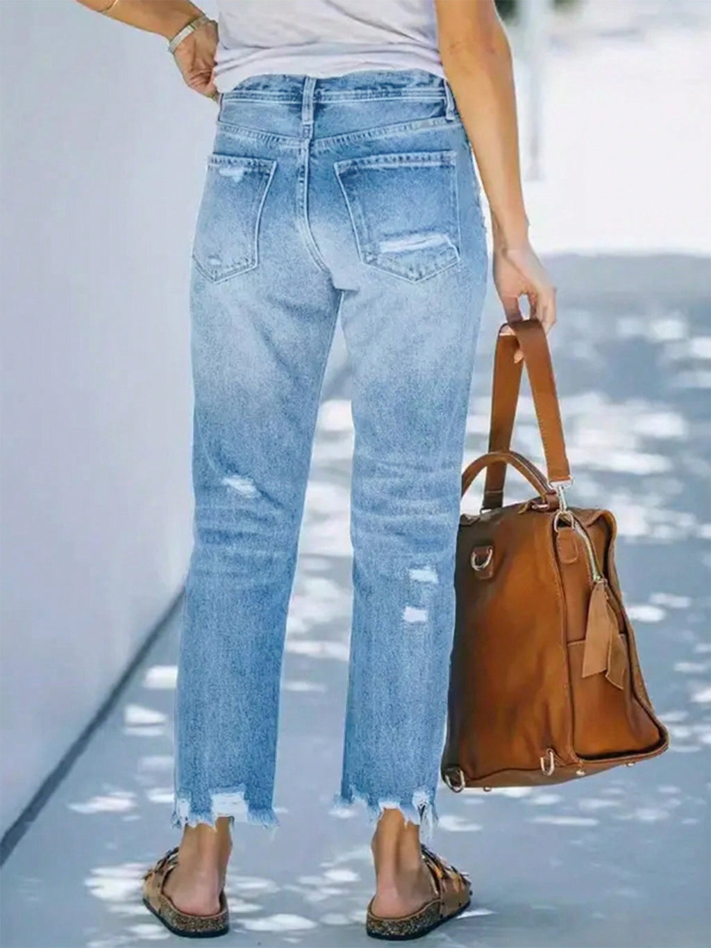 Straight-leg Capri Jeans
