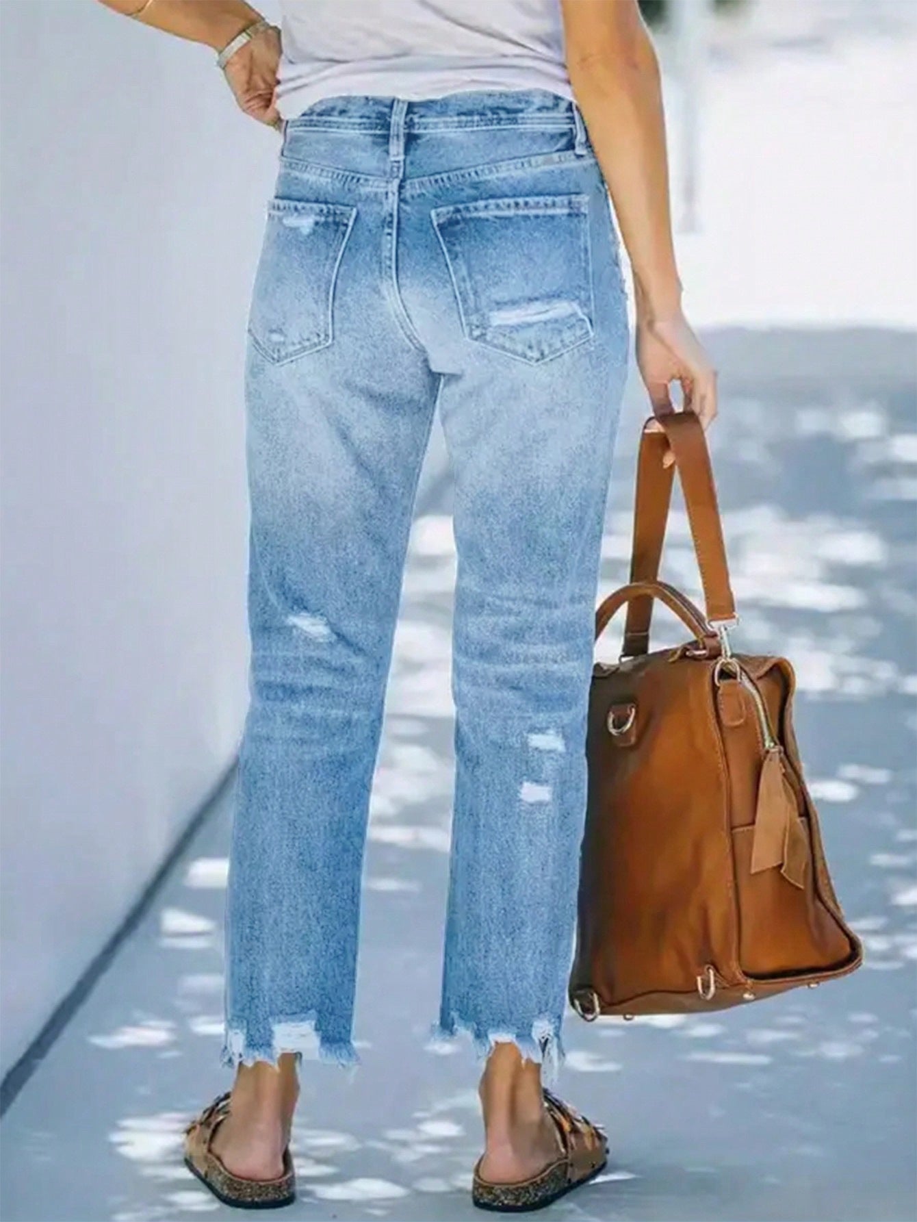 Straight-leg Capri Jeans