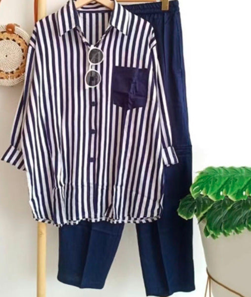 Casual Striped Co-Ord Set