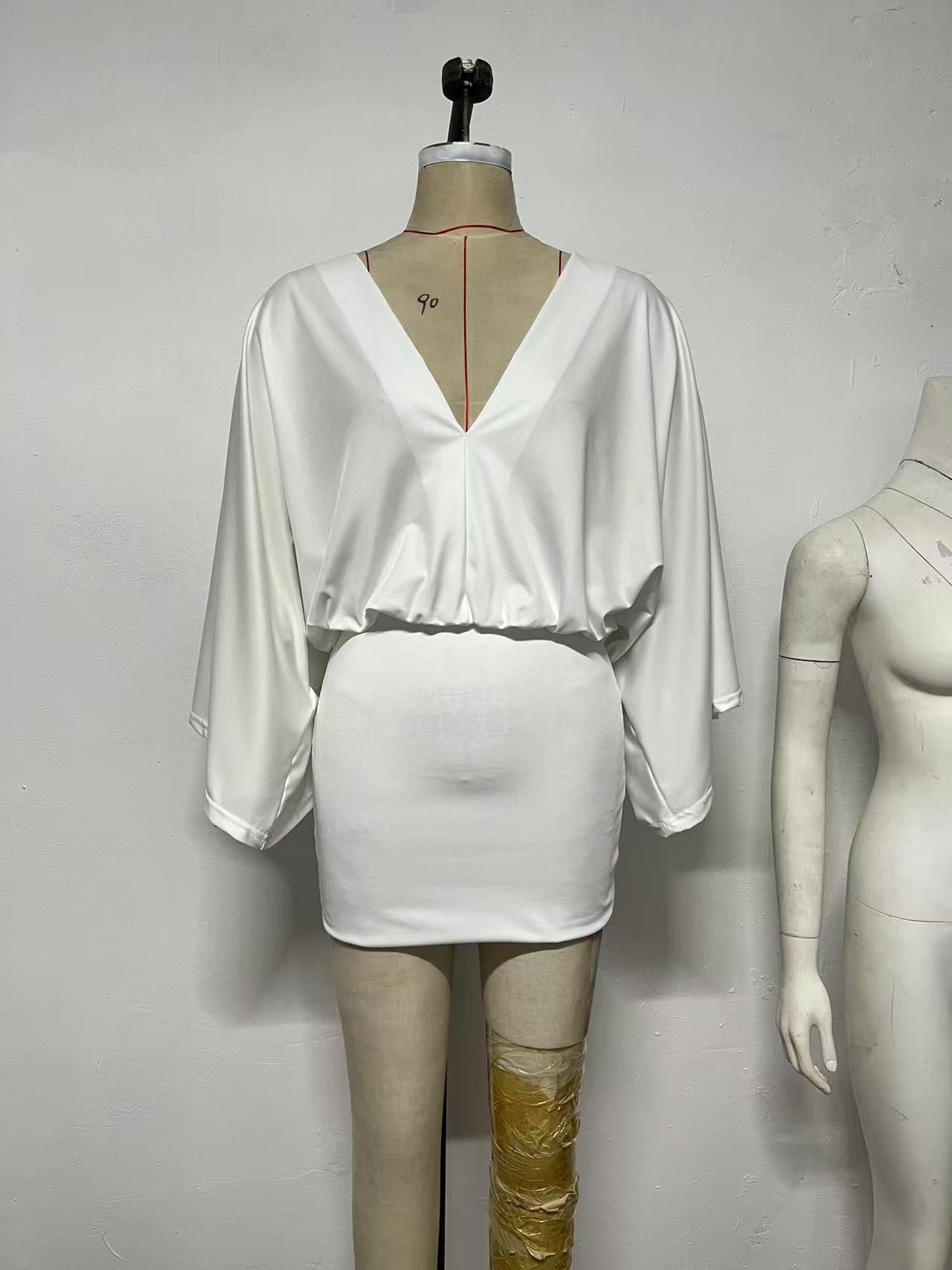 V-Neck A-Line Mini Dress