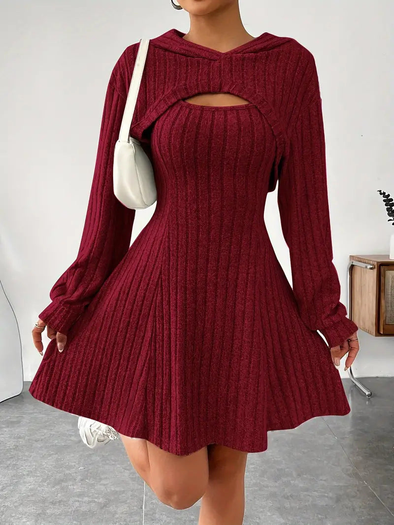 Square-Neck A-Line Blouse Dress