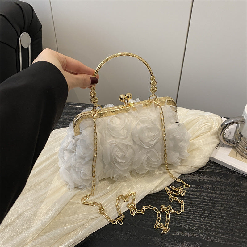 Chiffon Floral Decorative Handbag