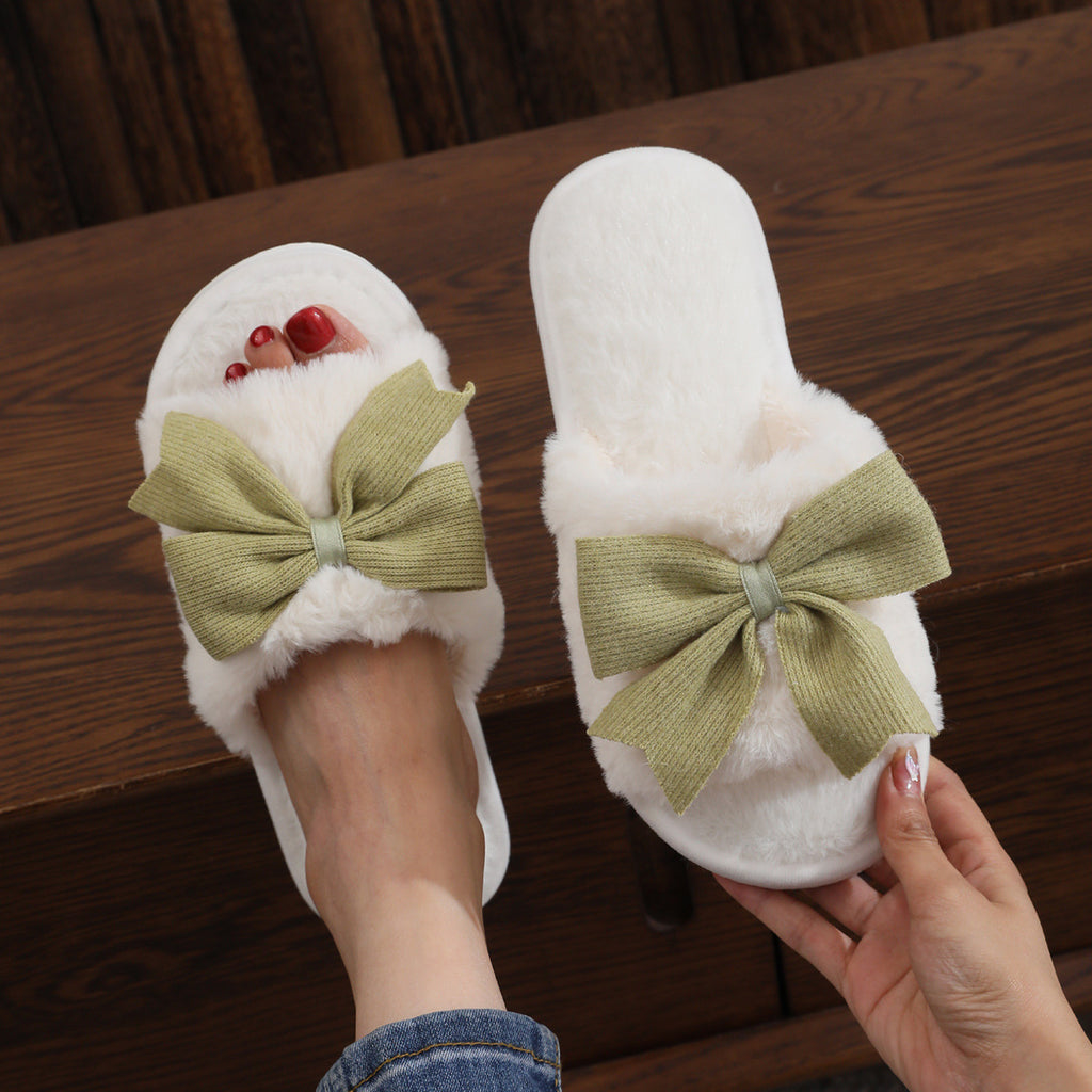 Bow Plush Slippers