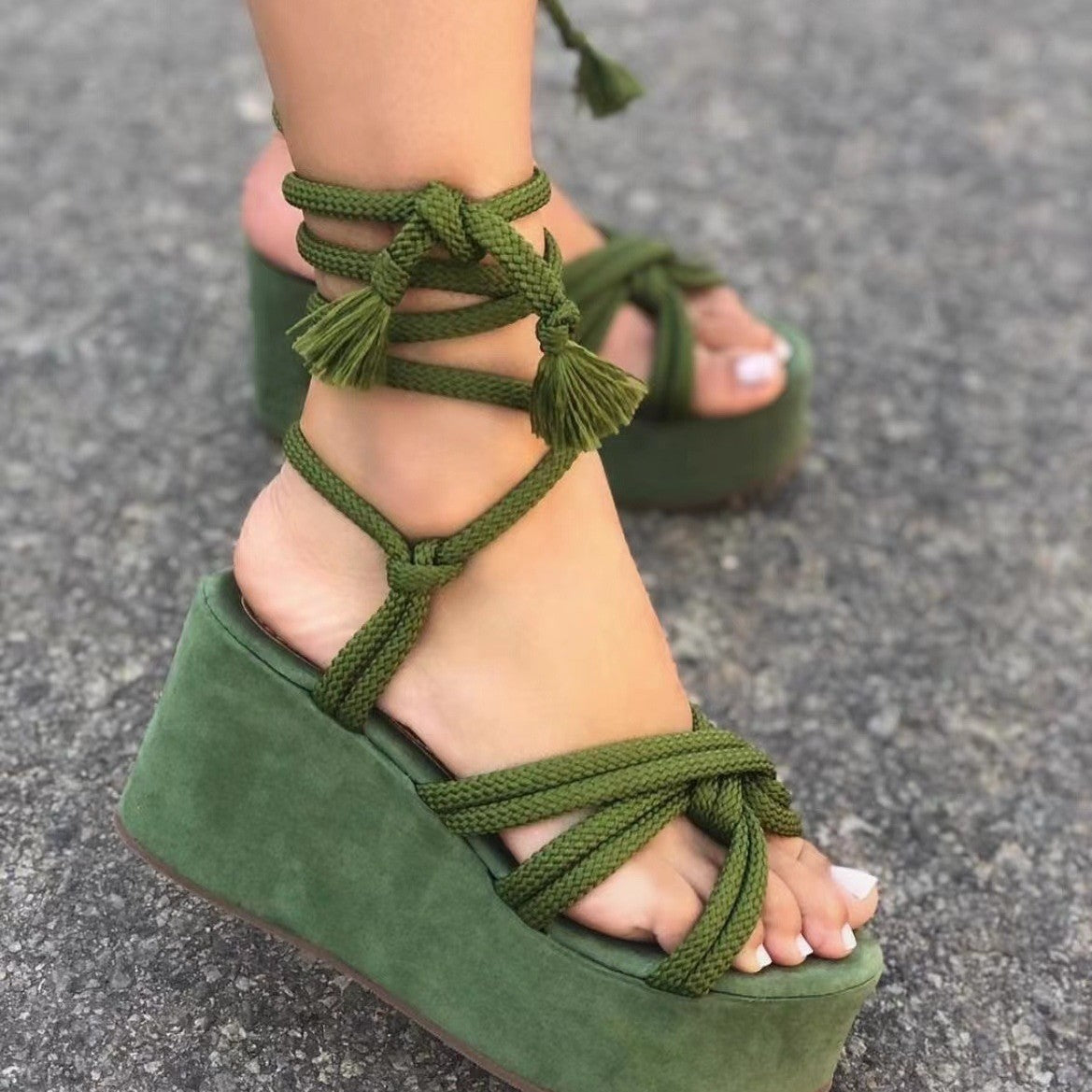 Strappy Wedge Sandals