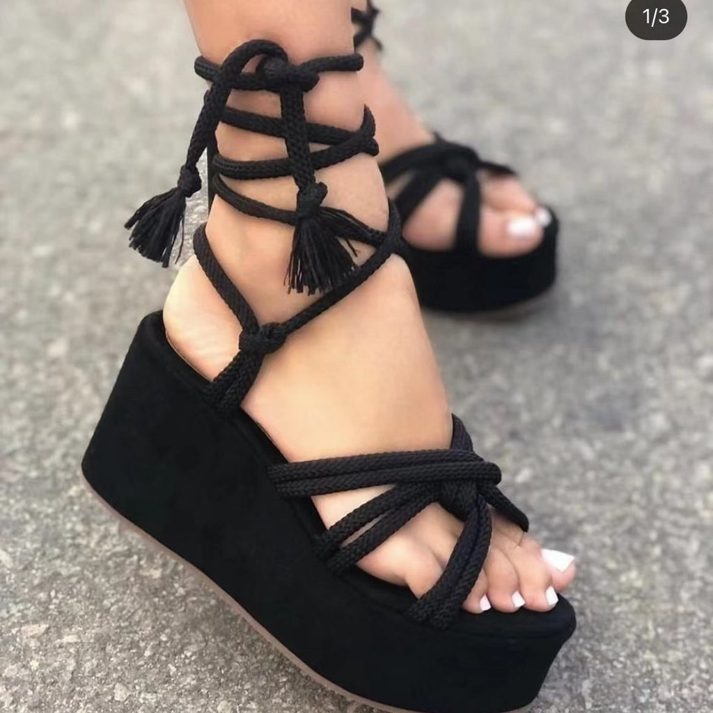 Strappy Wedge Sandals