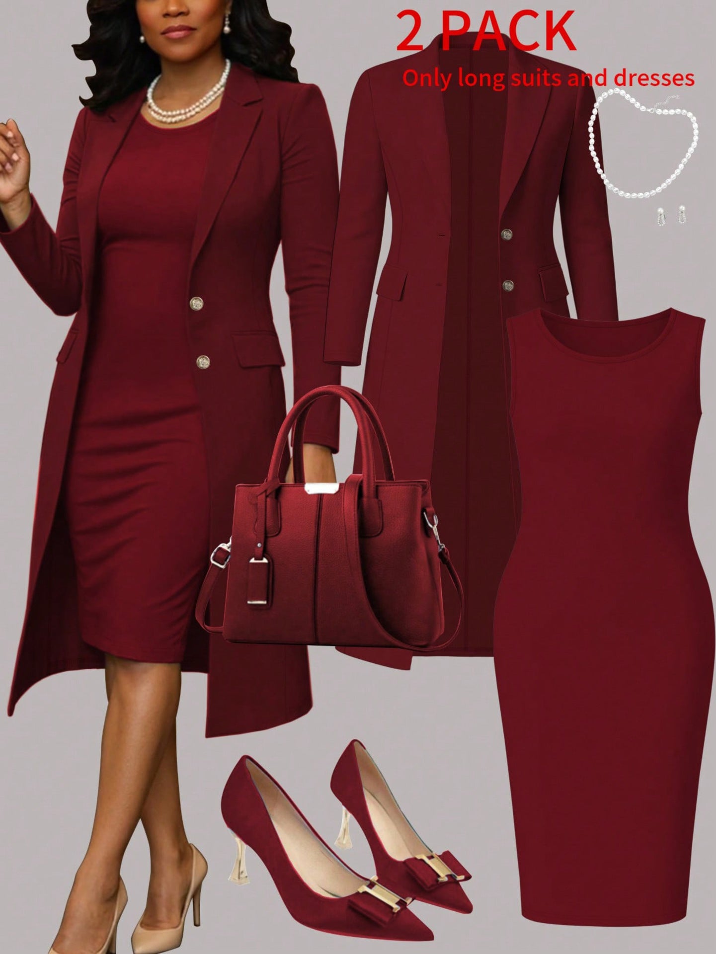 Long Sleeve Suit & Sleeveless Set