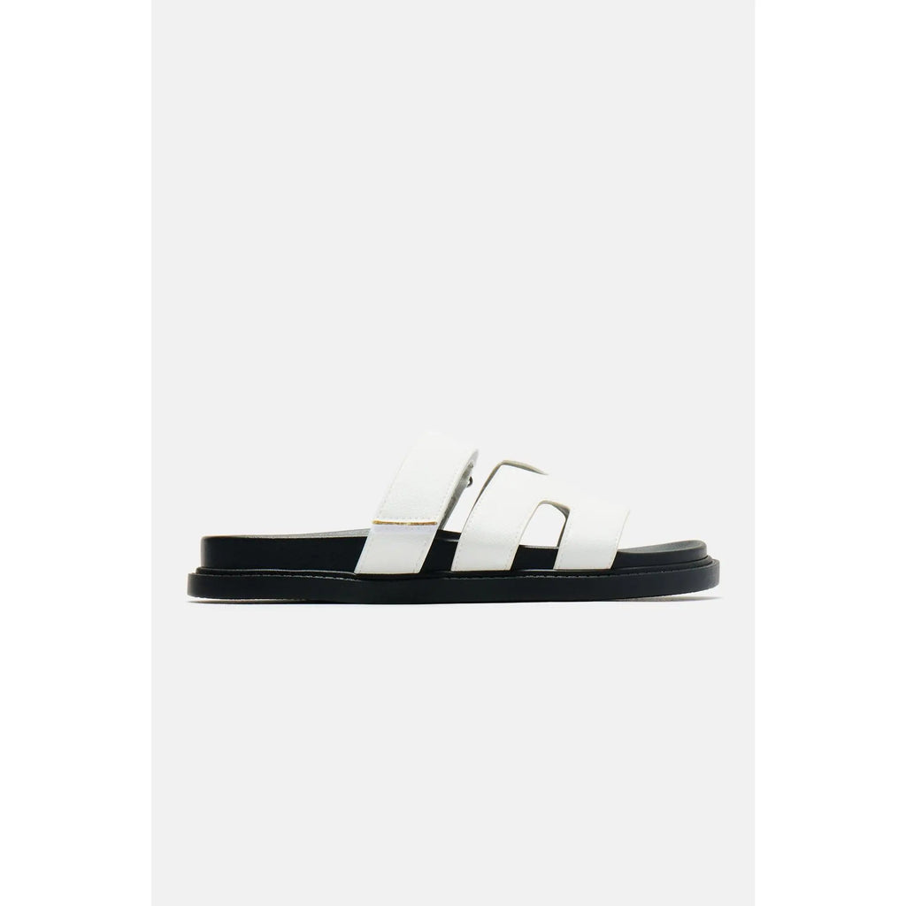 Step Into Summer with the Stylish Agnes Flat Sandals in White