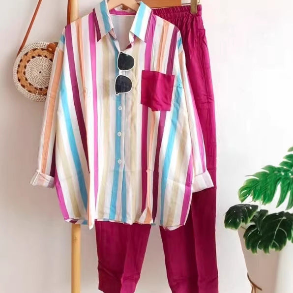 Casual Striped Co-Ord Set