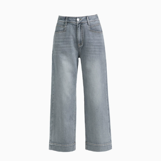 Tencel Hemp Straight Leg Cropped Pants