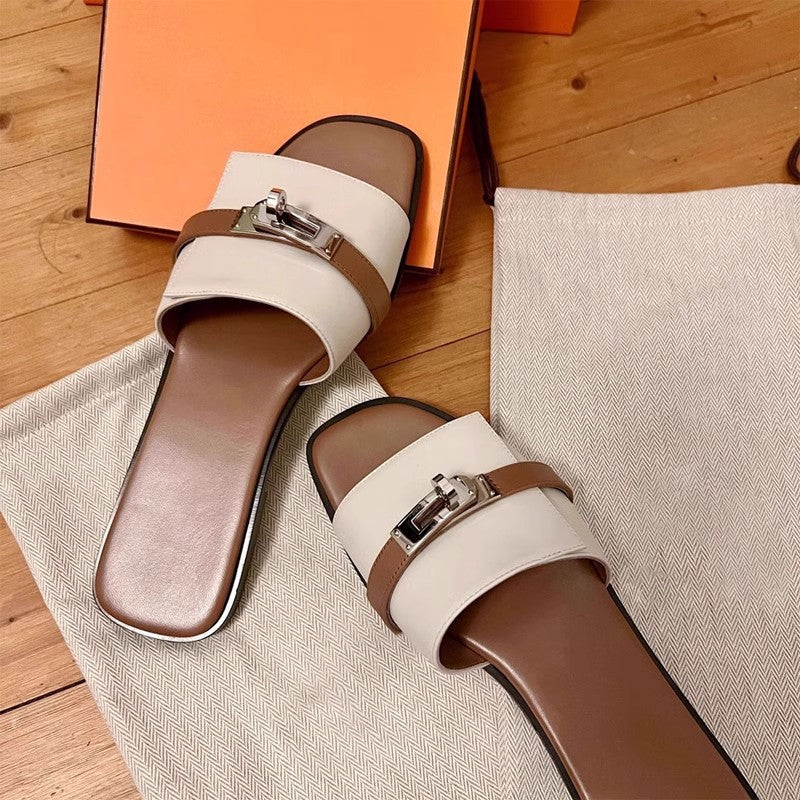 Square Toe Flat Sandals