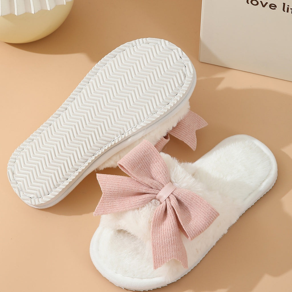 Bow Plush Slippers