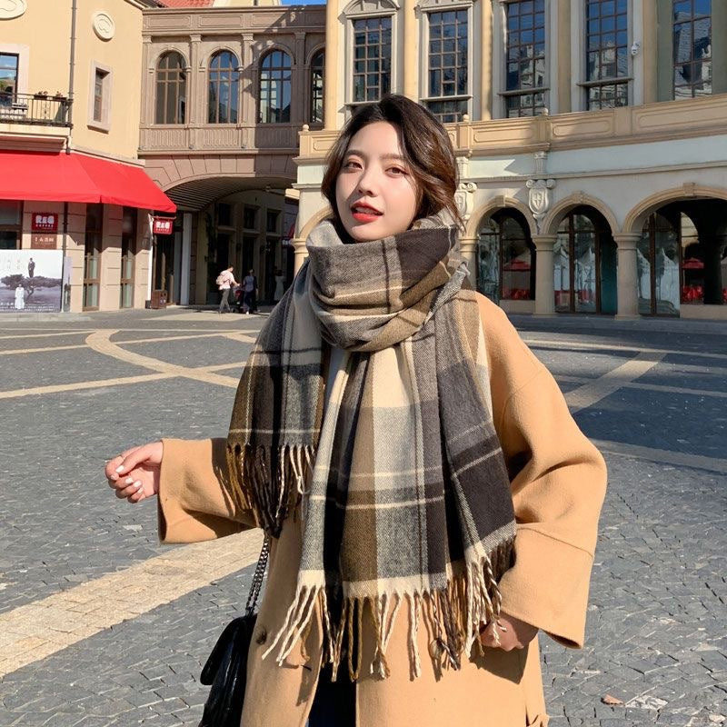 Faux Cashmere Plaid Scarf