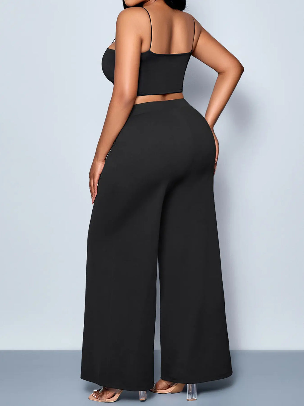 Elevate Your Wardrobe with Women's Plus Size Casual Wide Leg Pants - Comfortable Fitted Knit for All Seasons