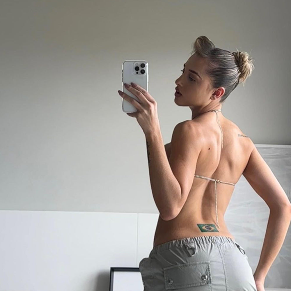 Acrylic Halter Neck Camisole with Mirror Detailing