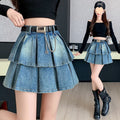 Pleated Jean Skirt