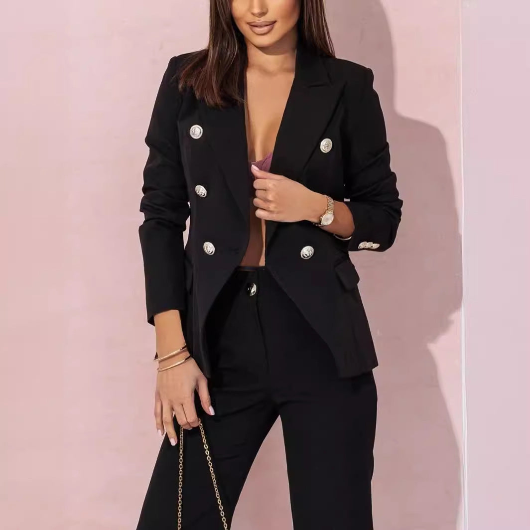 Double-Breasted Power Suit Set