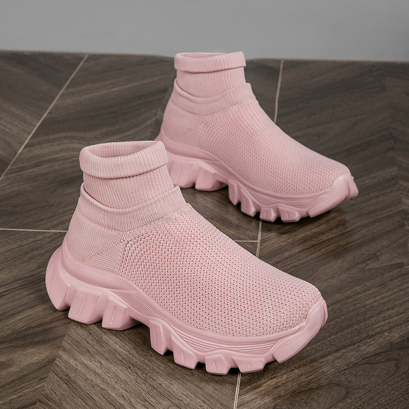 Knitted High Top Casual Sneaker Boots