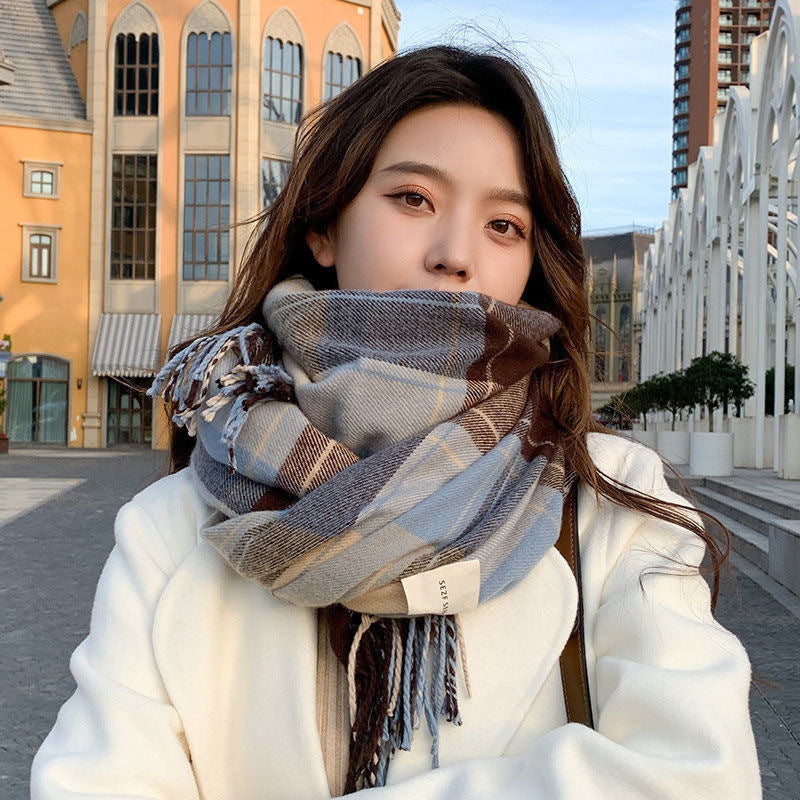 Faux Cashmere Plaid Scarf