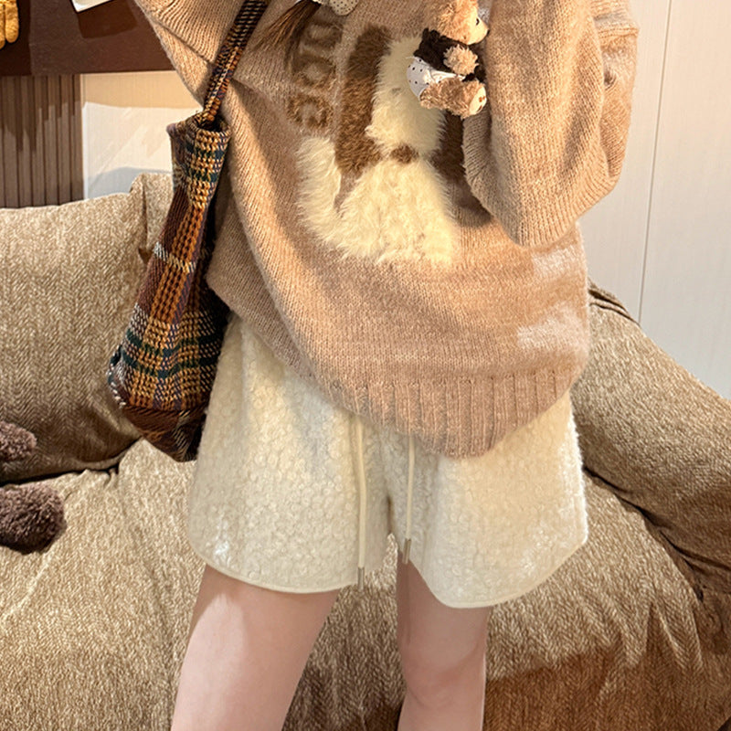 Lambswool High Waisted Shorts