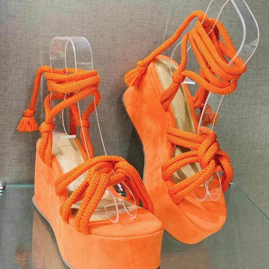 Strappy Wedge Sandals