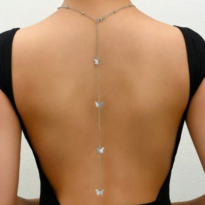 Adjustable Butterfly Bow Pendant Alloy Necklace
