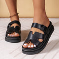 Women's Thick-Soled One-Word Buckle Casual Slippers