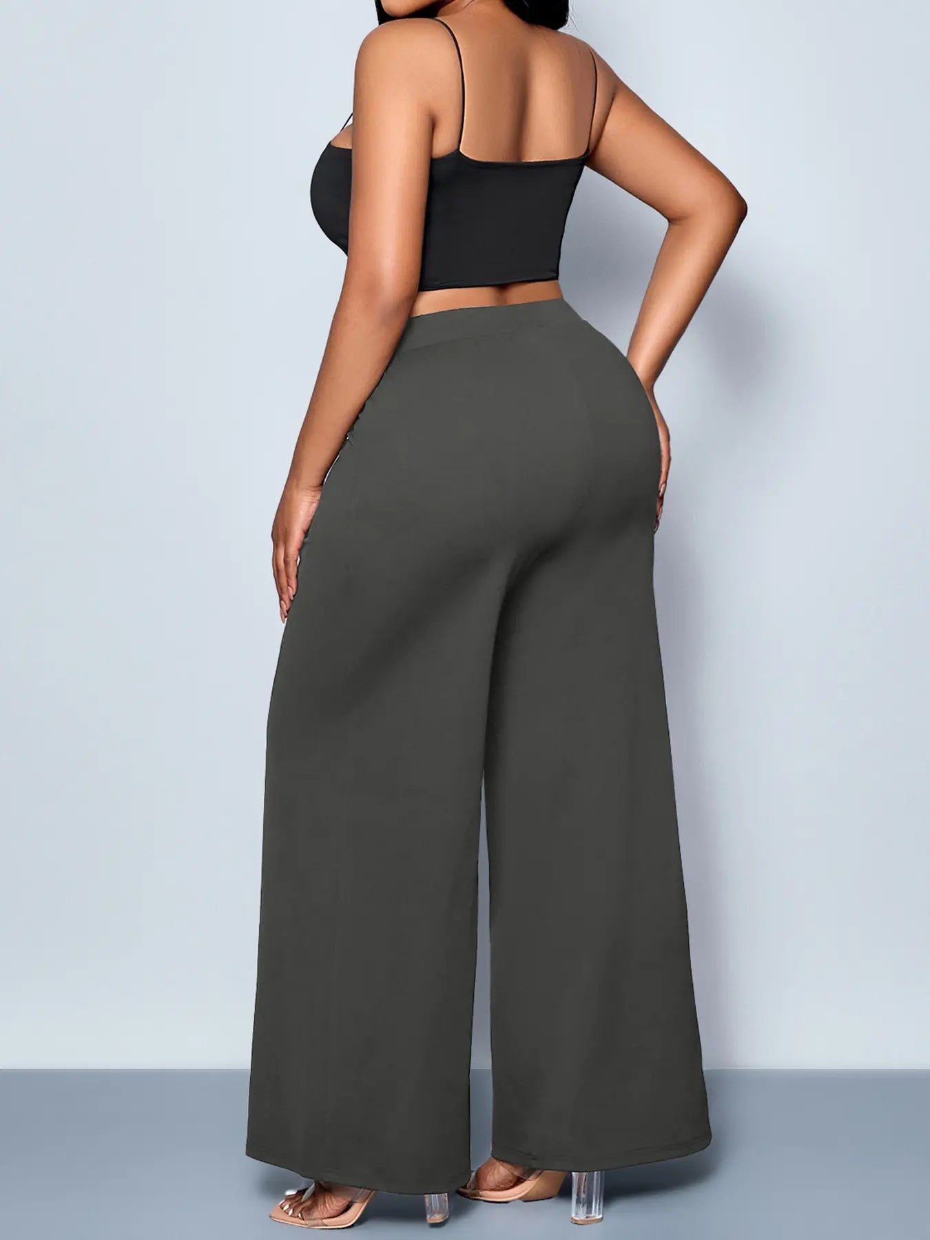 Elevate Your Wardrobe with Women's Plus Size Casual Wide Leg Pants - Comfortable Fitted Knit for All Seasons