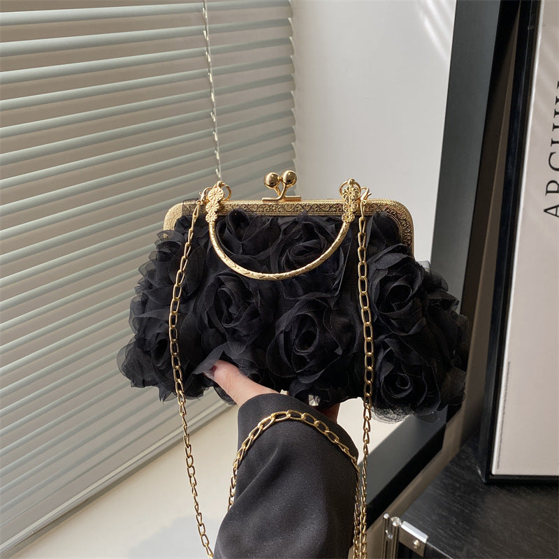Chiffon Floral Decorative Handbag