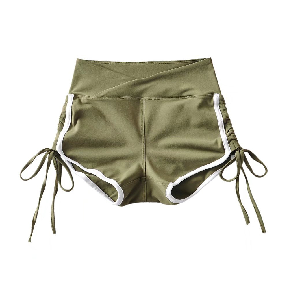 Contrast Trim High Waist Drawstring Shorts