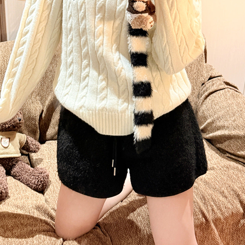 Lambswool High Waisted Shorts