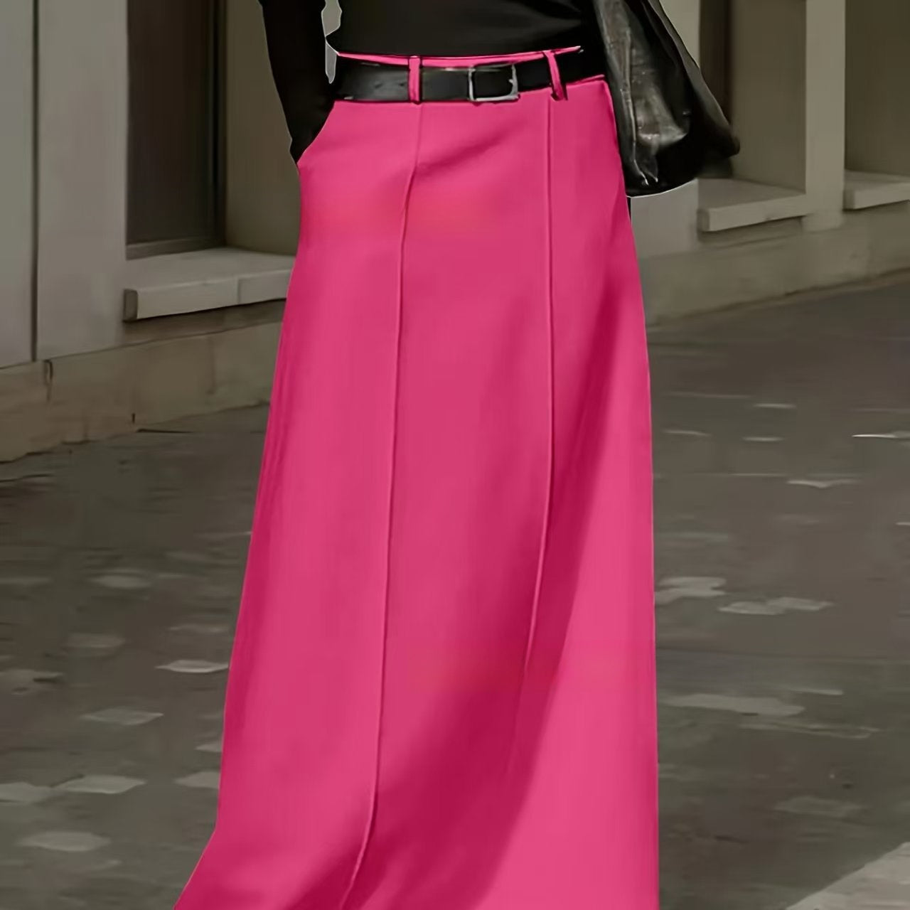 High Waist A-Line Umbrella Maxi Skirt