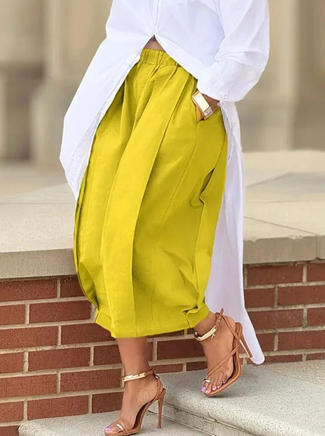 Wide-Leg Cropped Trousers
