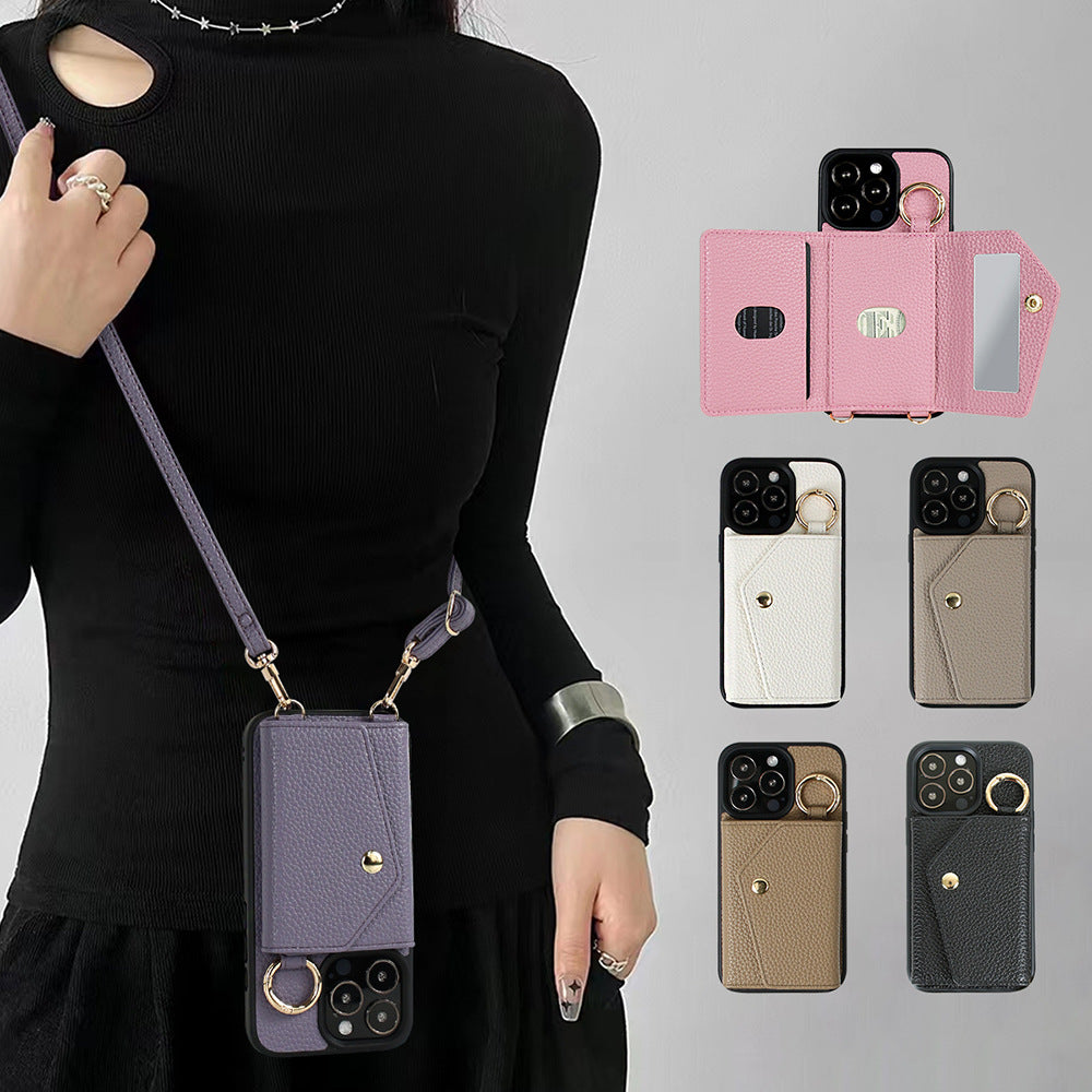 Multi-Card Slot Phone Case with Lanyard Strap