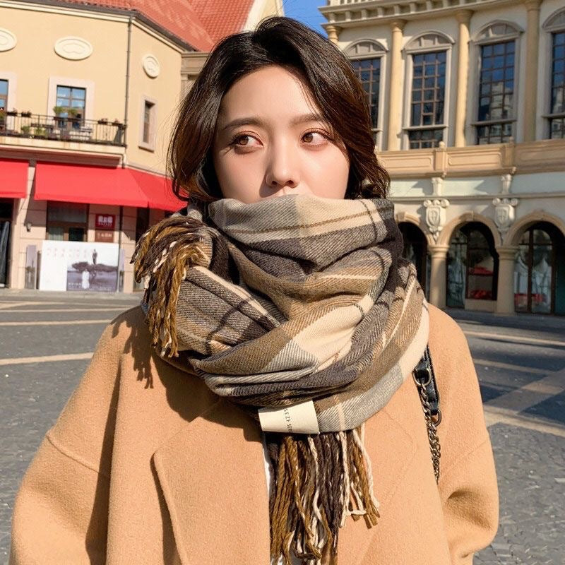 Faux Cashmere Plaid Scarf