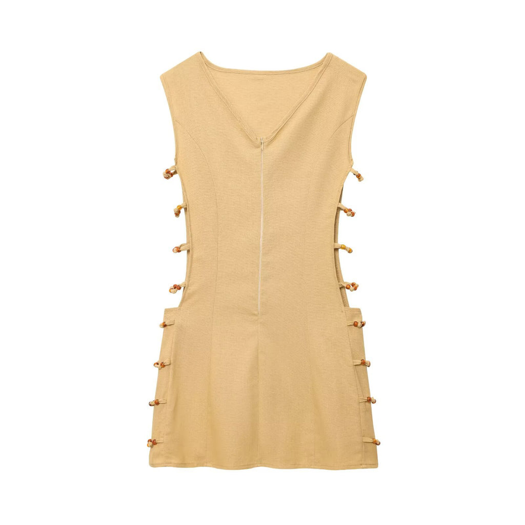 Hollow Out Cotton Linen Dress