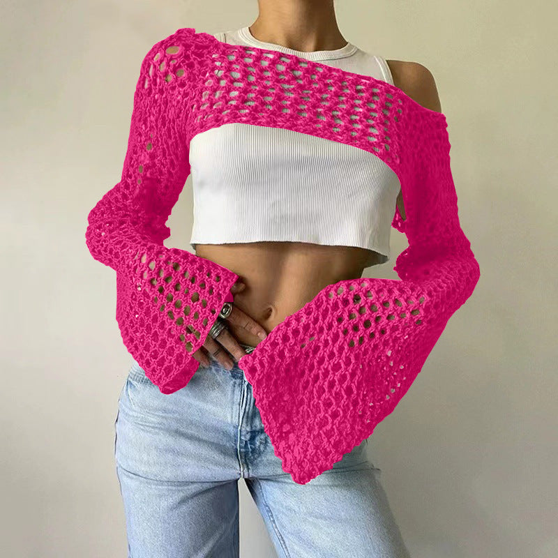 Hand-Knitted Bell Sleeve Sweater