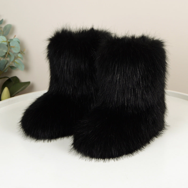 Fur Lined Winter Snow Boots