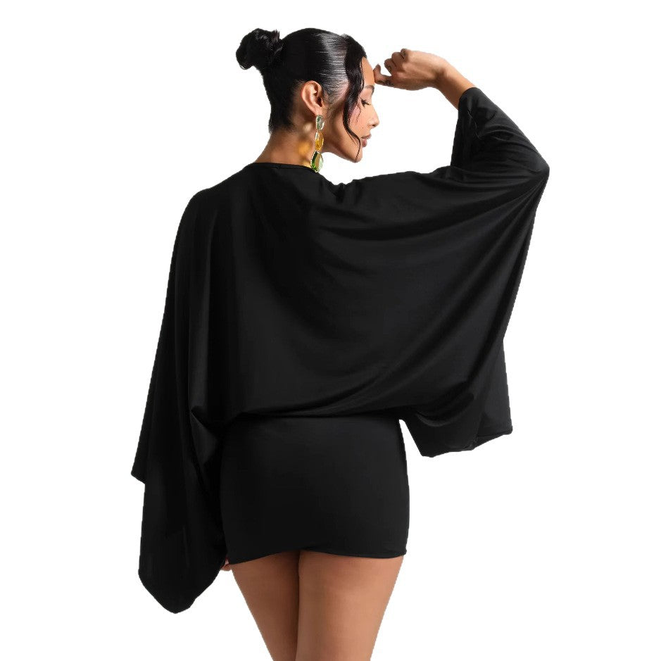 V-Neck A-Line Mini Dress